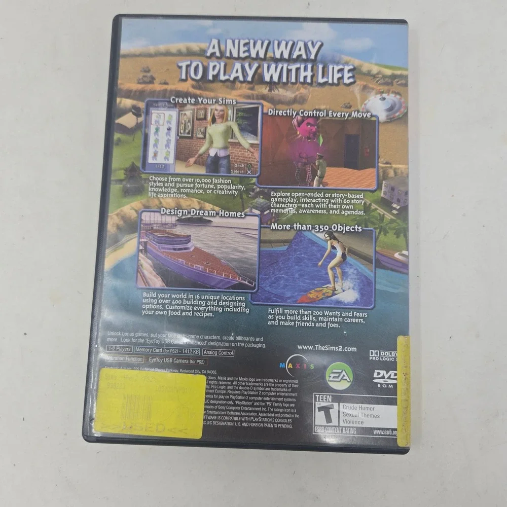 The Sims 2 PS2 PlayStation 2 Greatest Hits EA Games SLUS 21265GH Case Manual